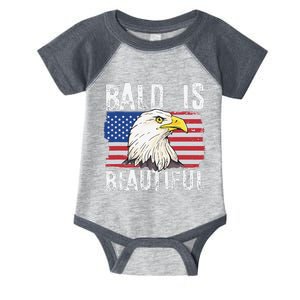 Bald Is Beautiful 4th of July Independence Day Bald Eagle Infant Baby Jersey Bodysuit