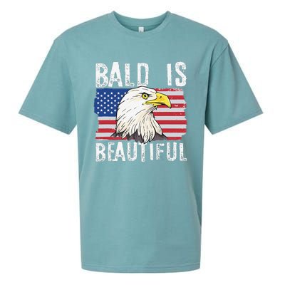 Bald Is Beautiful 4th of July Independence Day Bald Eagle Sueded Cloud Jersey T-Shirt