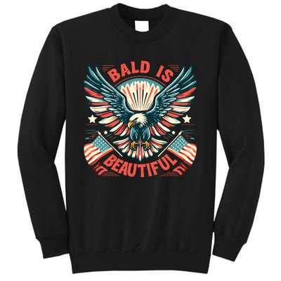 Bald Is Beautiful 4th Of July Independence Day America Eagle Sweatshirt