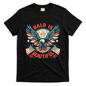 Bald Is Beautiful 4th Of July Independence Day America Eagle T-Shirt