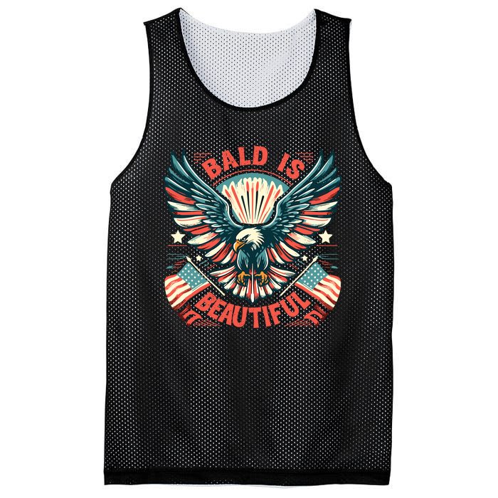 Bald Is Beautiful 4th Of July Independence Day America Eagle Mesh Reversible Basketball Jersey Tank