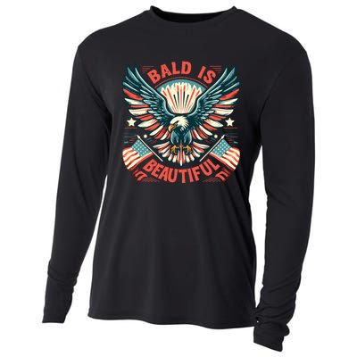 Bald Is Beautiful 4th Of July Independence Day America Eagle Cooling Performance Long Sleeve Crew