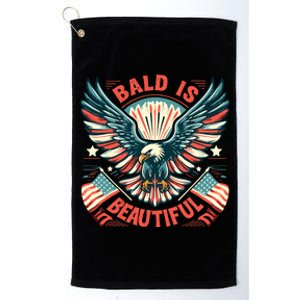 Bald Is Beautiful 4th Of July Independence Day America Eagle Platinum Collection Golf Towel