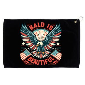 Bald Is Beautiful 4th Of July Independence Day America Eagle Grommeted Golf Towel