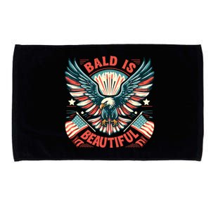 Bald Is Beautiful 4th Of July Independence Day America Eagle Microfiber Hand Towel