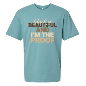 Black Is Beautiful And IM The Proof Junenth Melanin Gift Sueded Cloud Jersey T-Shirt