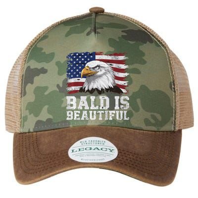 Bald Is Beautiful 4th Of July Independence Day Bald Eagle Premium Legacy Tie Dye Trucker Hat
