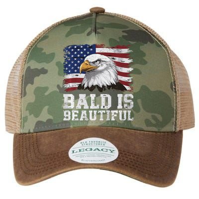 Bald Is Beautiful 4th Of July Independence Day Bald Eagle Premium Legacy Tie Dye Trucker Hat