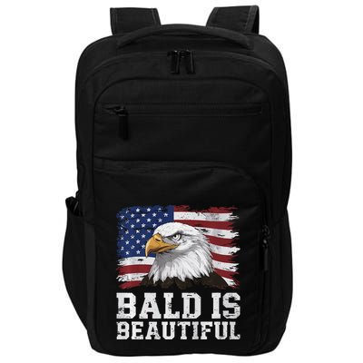 Bald Is Beautiful 4th Of July Independence Day Bald Eagle Premium Impact Tech Backpack