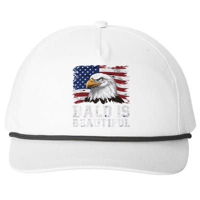 Bald Is Beautiful 4th Of July Independence Day Bald Eagle Premium Snapback Five-Panel Rope Hat