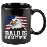 Bald Is Beautiful 4th Of July Independence Day Bald Eagle Premium 11oz C Handle Ceramic Mug