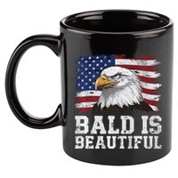 Bald Is Beautiful 4th Of July Independence Day Bald Eagle Premium 11oz C Handle Ceramic Mug