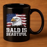Bald Is Beautiful 4th Of July Independence Day Bald Eagle Premium 11oz C Handle Ceramic Mug