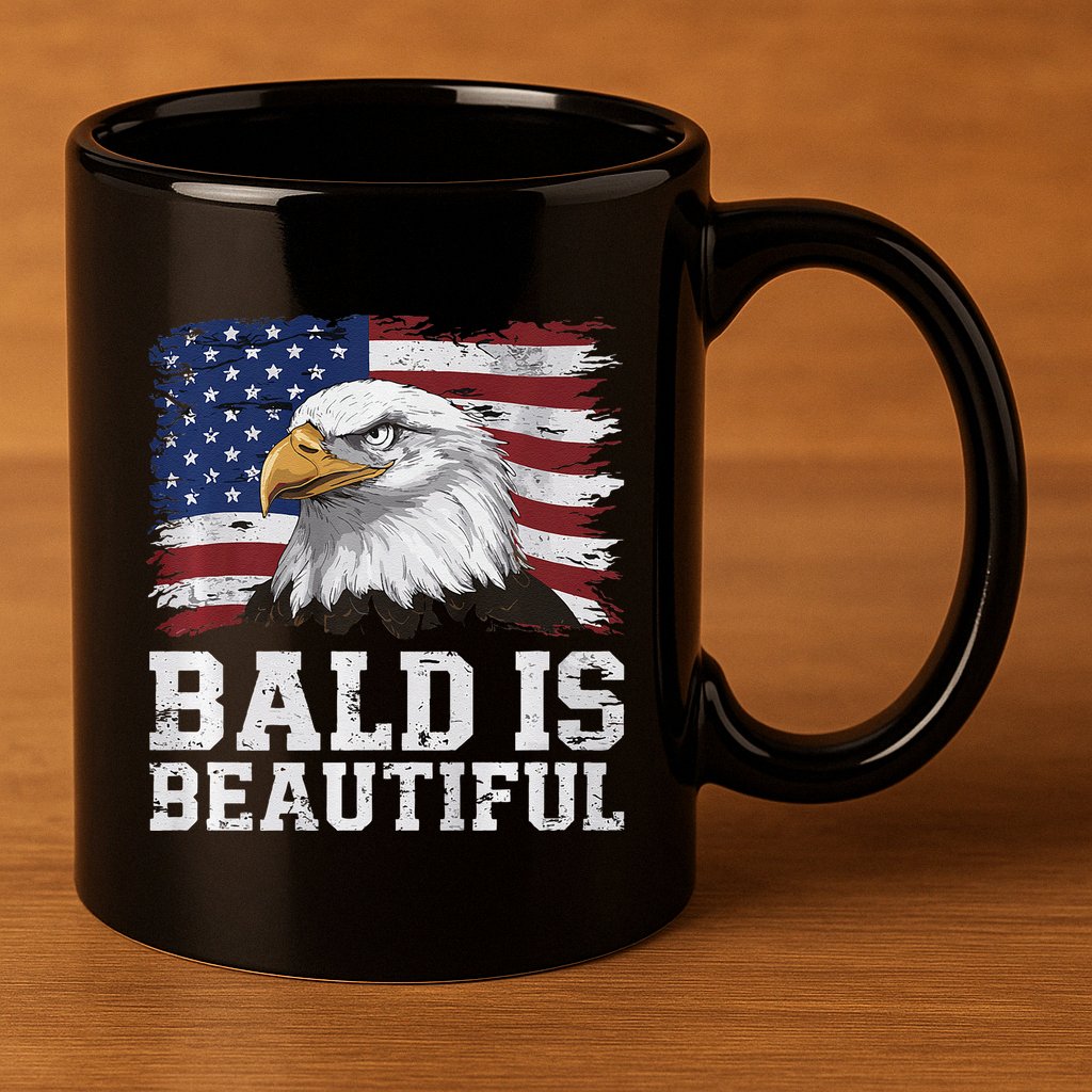 Bald Is Beautiful 4th Of July Independence Day Bald Eagle Premium 11oz C Handle Ceramic Mug