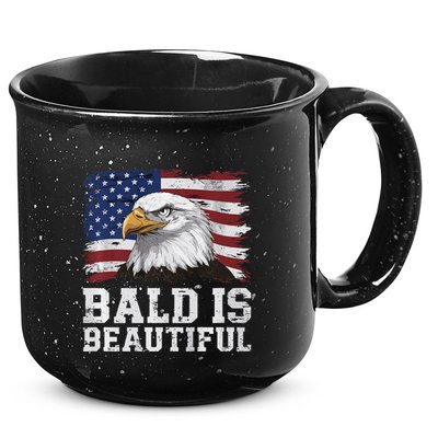 Bald Is Beautiful 4th Of July Independence Day Bald Eagle Premium 15oz Campfire Ceramic Mug