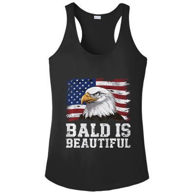Bald Is Beautiful 4th Of July Independence Day Bald Eagle Premium Ladies PosiCharge Competitor Racerback Tank