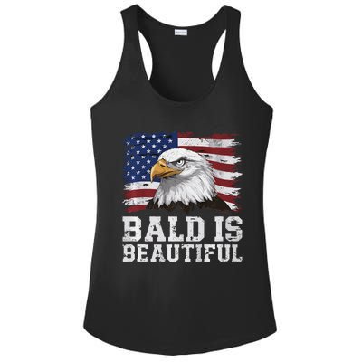 Bald Is Beautiful 4th Of July Independence Day Bald Eagle Premium Ladies PosiCharge Competitor Racerback Tank