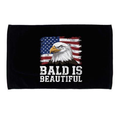 Bald Is Beautiful 4th Of July Independence Day Bald Eagle Premium Microfiber Hand Towel