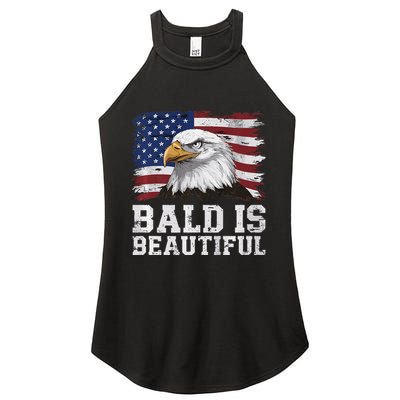 Bald Is Beautiful 4th Of July Independence Day Bald Eagle Premium Women's Perfect Tri Rocker Tank