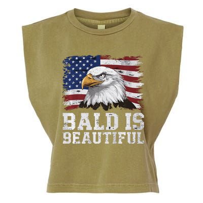 Bald Is Beautiful 4th Of July Independence Day Bald Eagle Premium Garment-Dyed Women's Muscle Tee