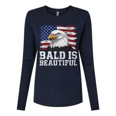 Bald Is Beautiful 4th Of July Independence Day Bald Eagle Premium Womens Cotton Relaxed Long Sleeve T-Shirt