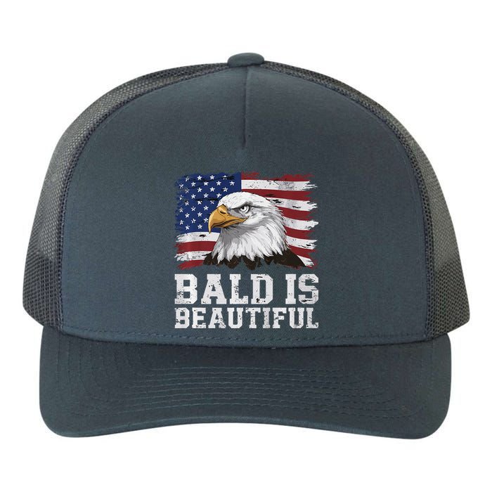 Bald Is Beautiful 4th Of July Independence Day Bald Eagle Premium Yupoong Adult 5-Panel Trucker Hat