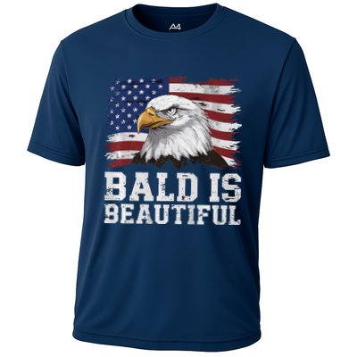 Bald Is Beautiful 4th Of July Independence Day Bald Eagle Premium Performance Shirt