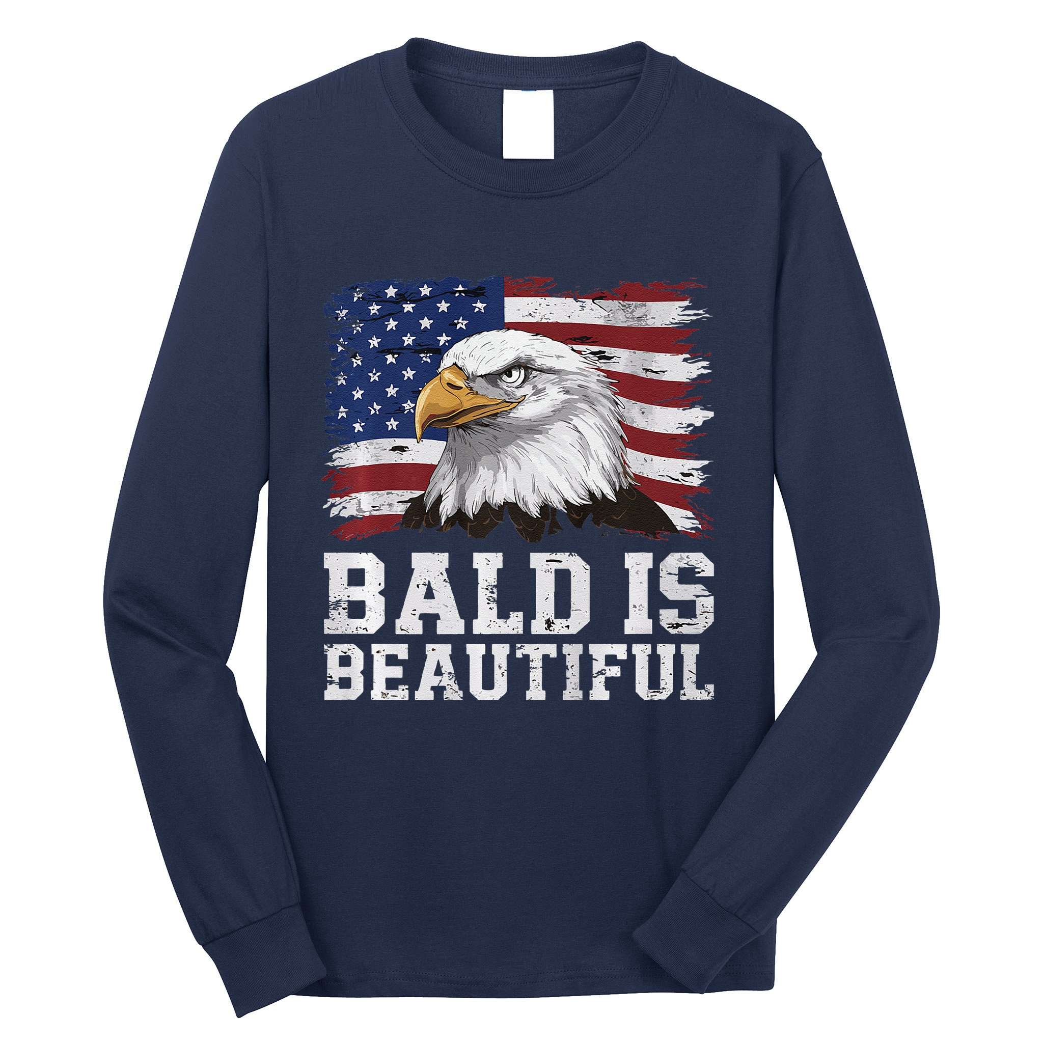 Bald Is Beautiful 4th Of July Independence Day Bald Eagle Premium Long Sleeve Shirt