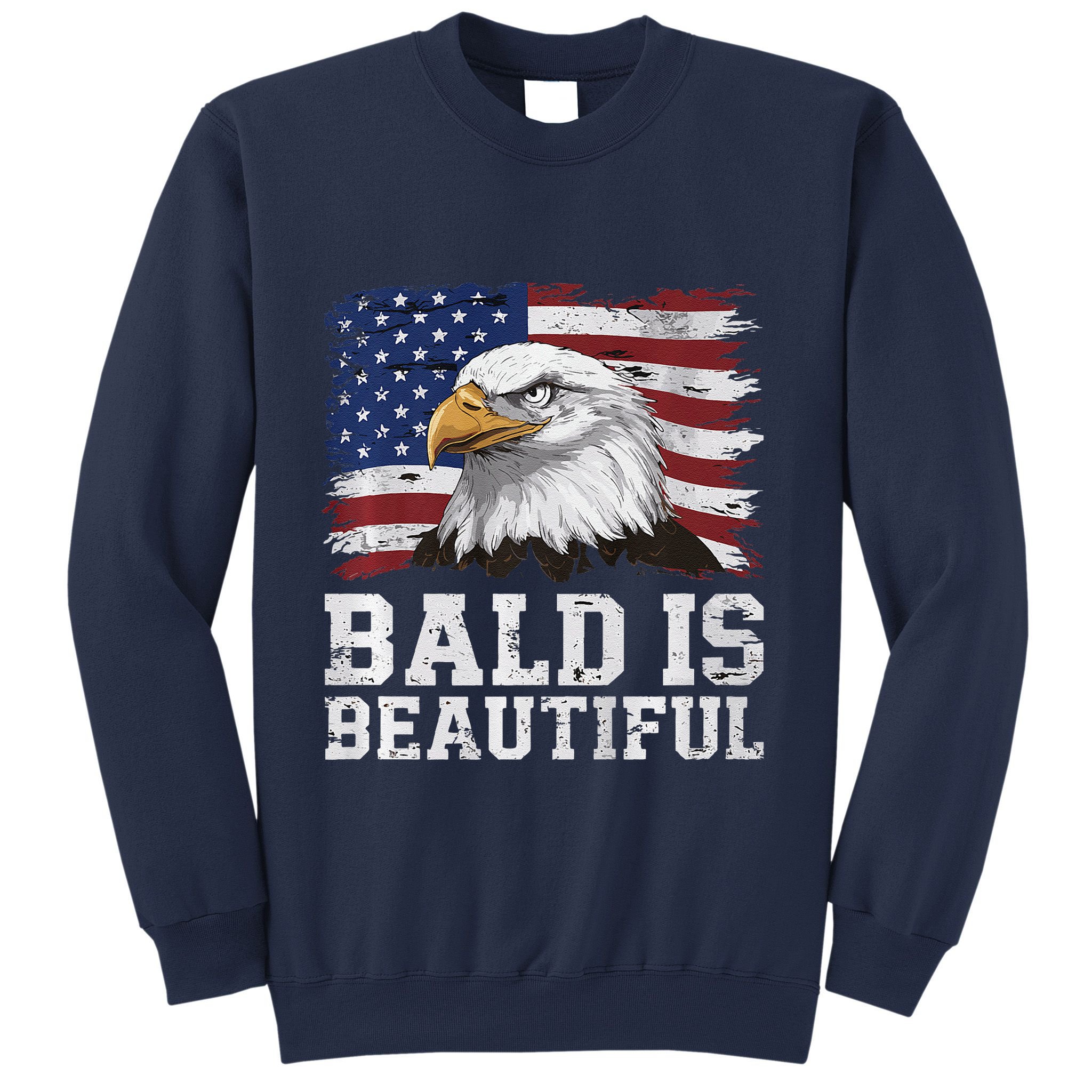 Bald Is Beautiful 4th Of July Independence Day Bald Eagle Premium Sweatshirt