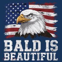 Bald Is Beautiful 4th Of July Independence Day Bald Eagle Premium Button