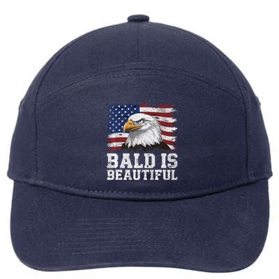 Bald Is Beautiful 4th Of July Independence Day Bald Eagle Premium 7-Panel Snapback Hat