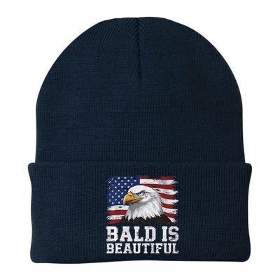 Bald Is Beautiful 4th Of July Independence Day Bald Eagle Premium Knit Cap Winter Beanie