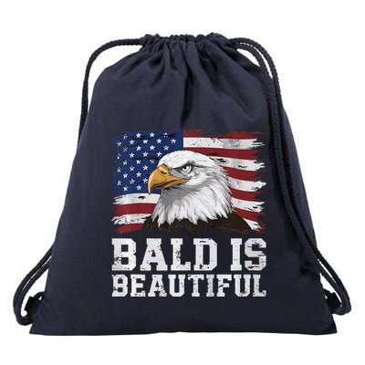 Bald Is Beautiful 4th Of July Independence Day Bald Eagle Premium Drawstring Bag
