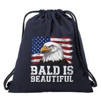 Bald Is Beautiful 4th Of July Independence Day Bald Eagle Premium Drawstring Bag