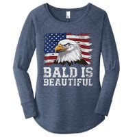 Bald Is Beautiful 4th Of July Independence Day Bald Eagle Premium Women's Perfect Tri Tunic Long Sleeve Shirt