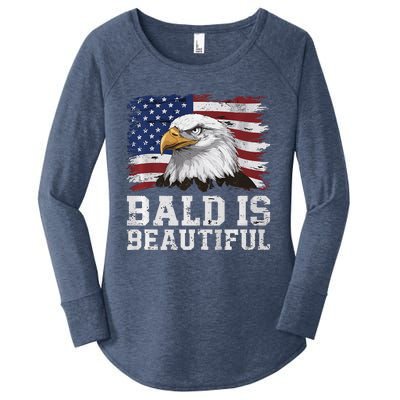 Bald Is Beautiful 4th Of July Independence Day Bald Eagle Premium Women's Perfect Tri Tunic Long Sleeve Shirt