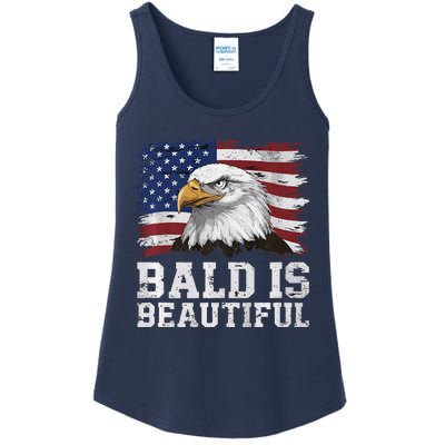 Bald Is Beautiful 4th Of July Independence Day Bald Eagle Premium Ladies Essential Tank