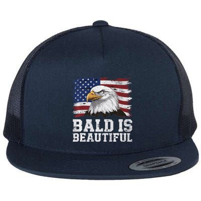 Bald Is Beautiful 4th Of July Independence Day Bald Eagle Premium Flatbill Hat