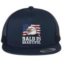 Bald Is Beautiful 4th Of July Independence Day Bald Eagle Premium Flat Bill Trucker Hat