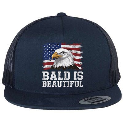 Bald Is Beautiful 4th Of July Independence Day Bald Eagle Premium Flat Bill Trucker Hat