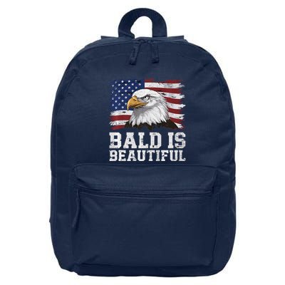 Bald Is Beautiful 4th Of July Independence Day Bald Eagle Premium 16 in Basic Backpack