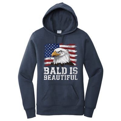 Bald Is Beautiful 4th Of July Independence Day Bald Eagle Premium Women's Pullover Hoodie