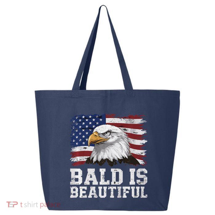 Bald Is Beautiful 4th Of July Independence Day Bald Eagle Premium 25L Jumbo Tote