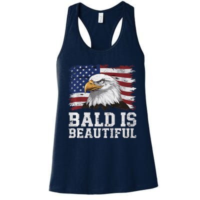 Bald Is Beautiful 4th Of July Independence Day Bald Eagle Premium Women's Racerback Tank