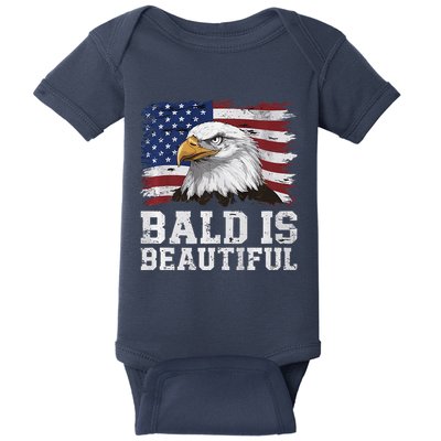 Bald Is Beautiful 4th Of July Independence Day Bald Eagle Premium Baby Bodysuit