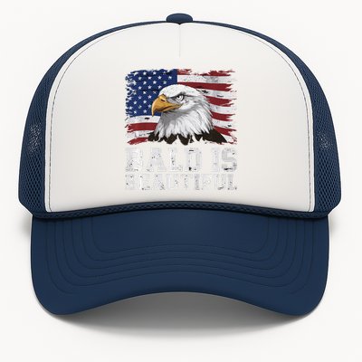 Bald Is Beautiful 4th Of July Independence Day Bald Eagle Premium Trucker Hat