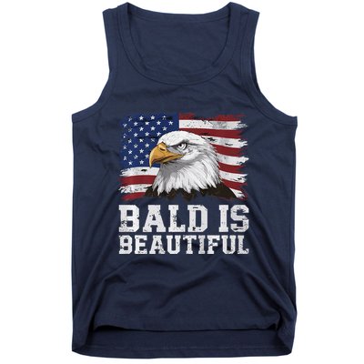 Bald Is Beautiful 4th Of July Independence Day Bald Eagle Premium Tank Top