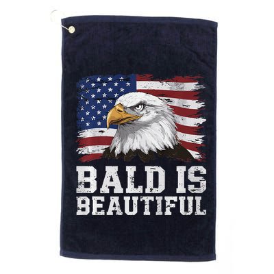 Bald Is Beautiful 4th Of July Independence Day Bald Eagle Premium Golf Towel