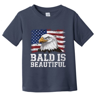 Bald Is Beautiful 4th Of July Independence Day Bald Eagle Premium Toddler T-Shirt