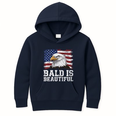 Bald Is Beautiful 4th Of July Independence Day Bald Eagle Premium Kids Hoodie